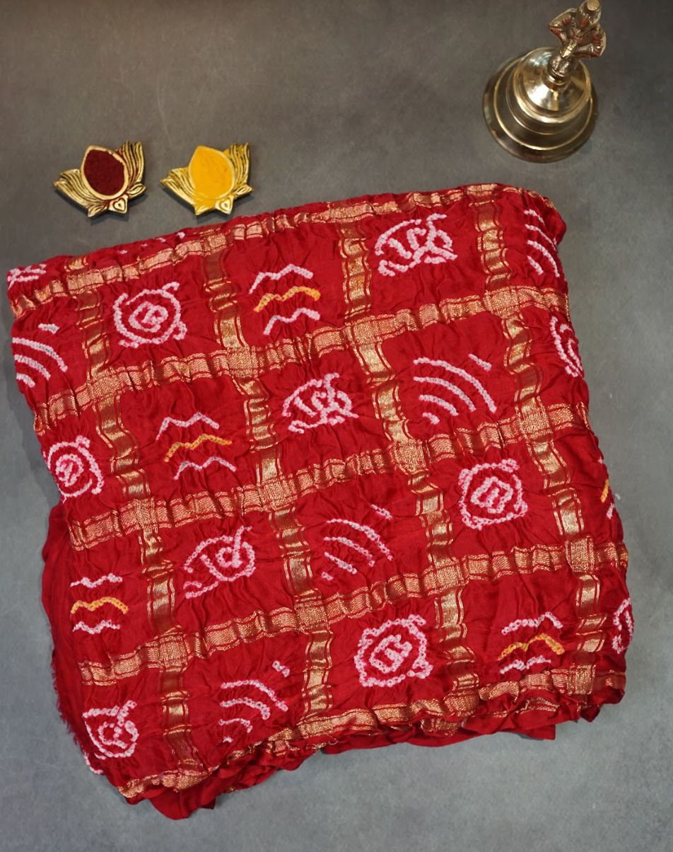 Bandhini Pure Gaji Silk (RED)
