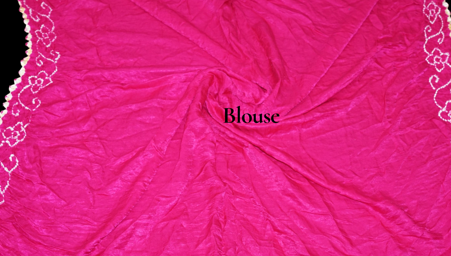 Pure Gaji Silk Saree ā Blue & Pink