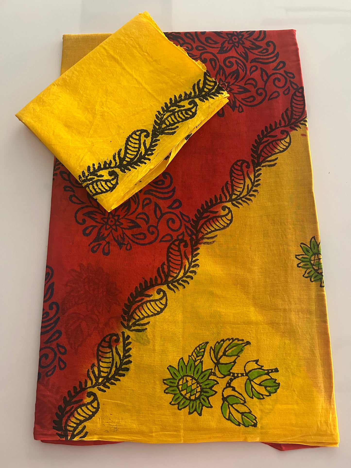 Block print saree