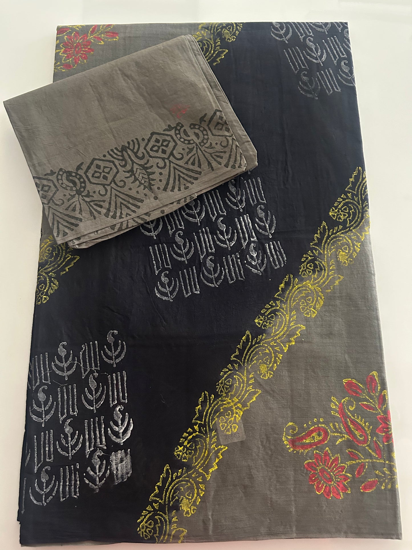 Block print saree