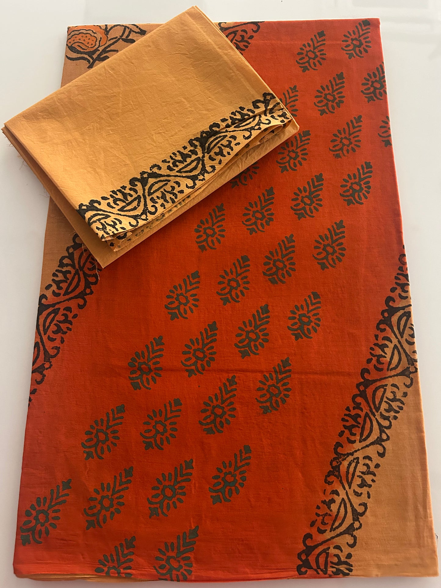 Block print saree