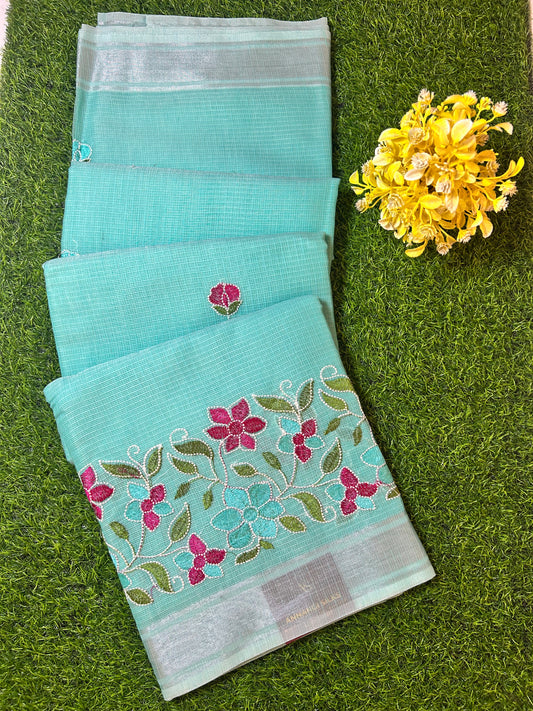 Kota Embroidery Work Saree
