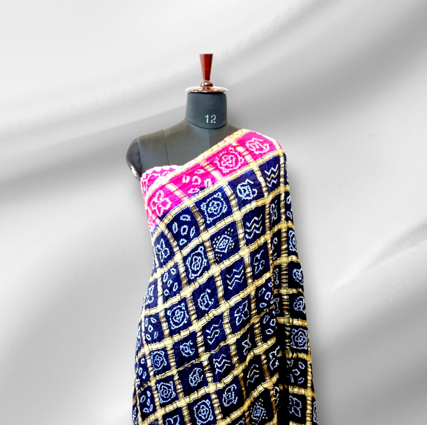 Pure Gaji Silk Saree – Blue & Pink