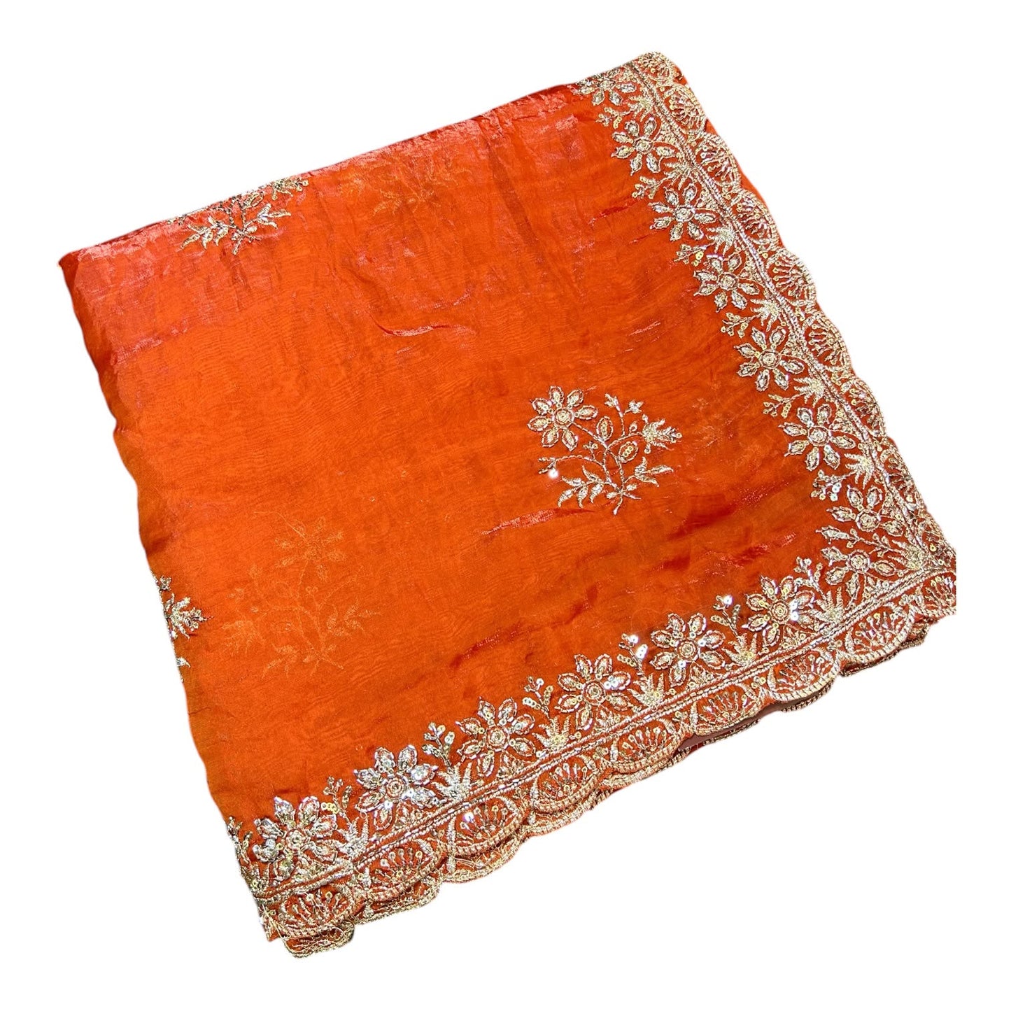 0range fancy saree